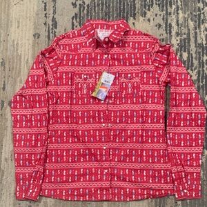 Panhandle Pearl Snap Feather Button Up